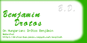benjamin drotos business card